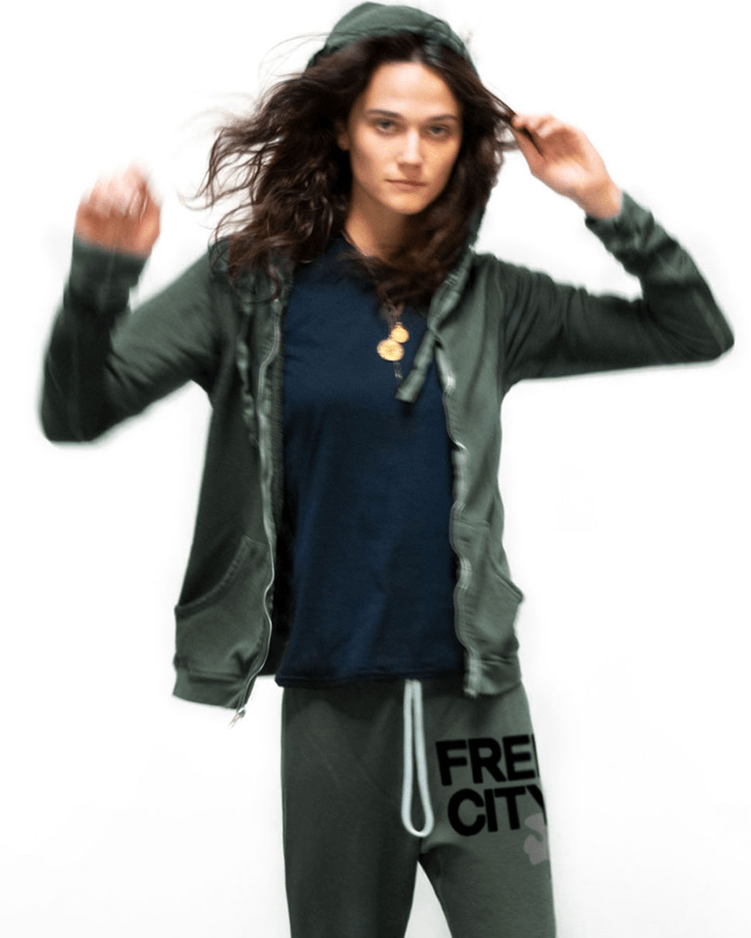 Free City Superfluff Lux Zip Hoodie in Bush