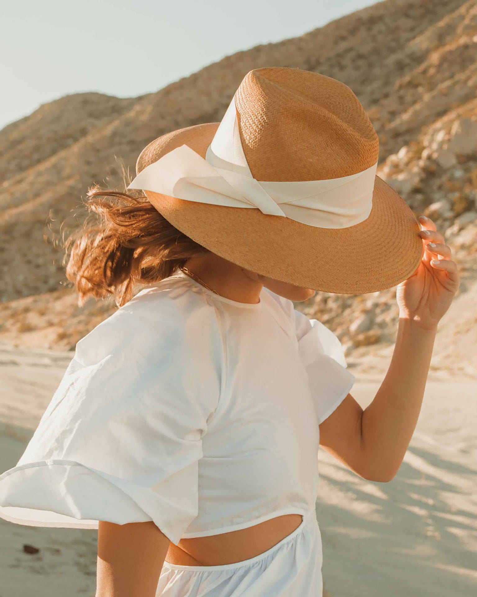 Gardenia Hat in Butterscotch/Ivory