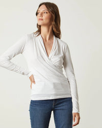 Meri Wrap Front Top in White