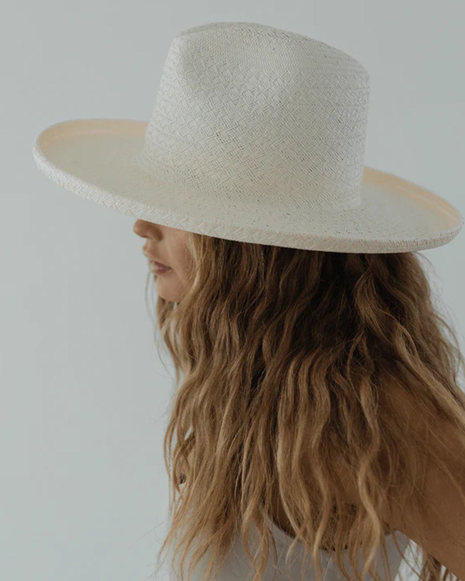Gigi Pip Cara Loren Pencil Brim Straw in White