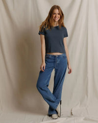 Harley - Cotton Short Sleeve Boxy Crew Tee in Turbulence