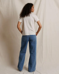 Harley - Cotton Short Sleeve Boxy Crew Tee in Whitecap Grey