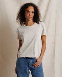 Harley - Cotton Short Sleeve Boxy Crew Tee in Whitecap Grey