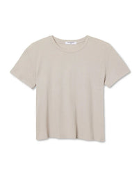 Harley Cotton S/S Boxy Crew Tee in Silver - Bliss Boutiques