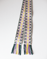 Hartford Alona Woven Belt in Yellow & Parma & Dark Green