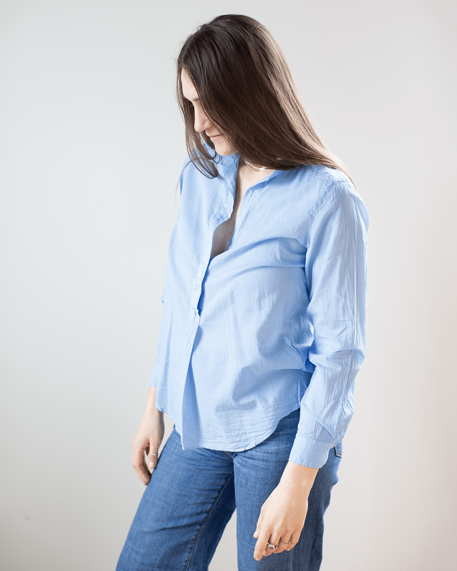 Hartford Cartoon Henley Blouse in Swimming Pool