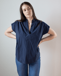 Hartford Casta Popover Shirt in Midnight