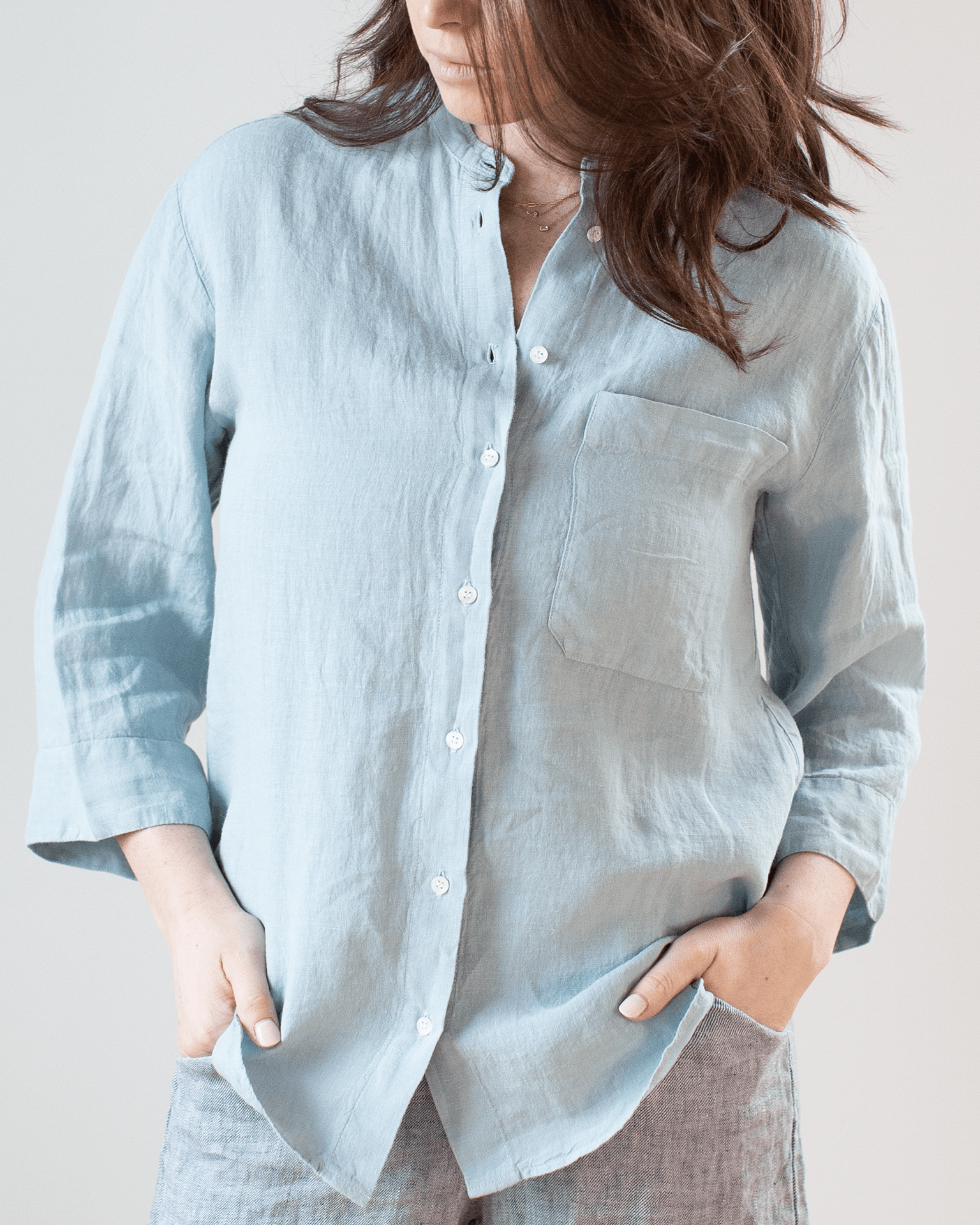 Hartford Cleo Pocket Top in Aqua