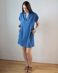 Rasta Popover Dress in Pacific - Bliss Boutiques