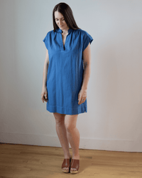 Rasta Popover Dress in Pacific - Bliss Boutiques
