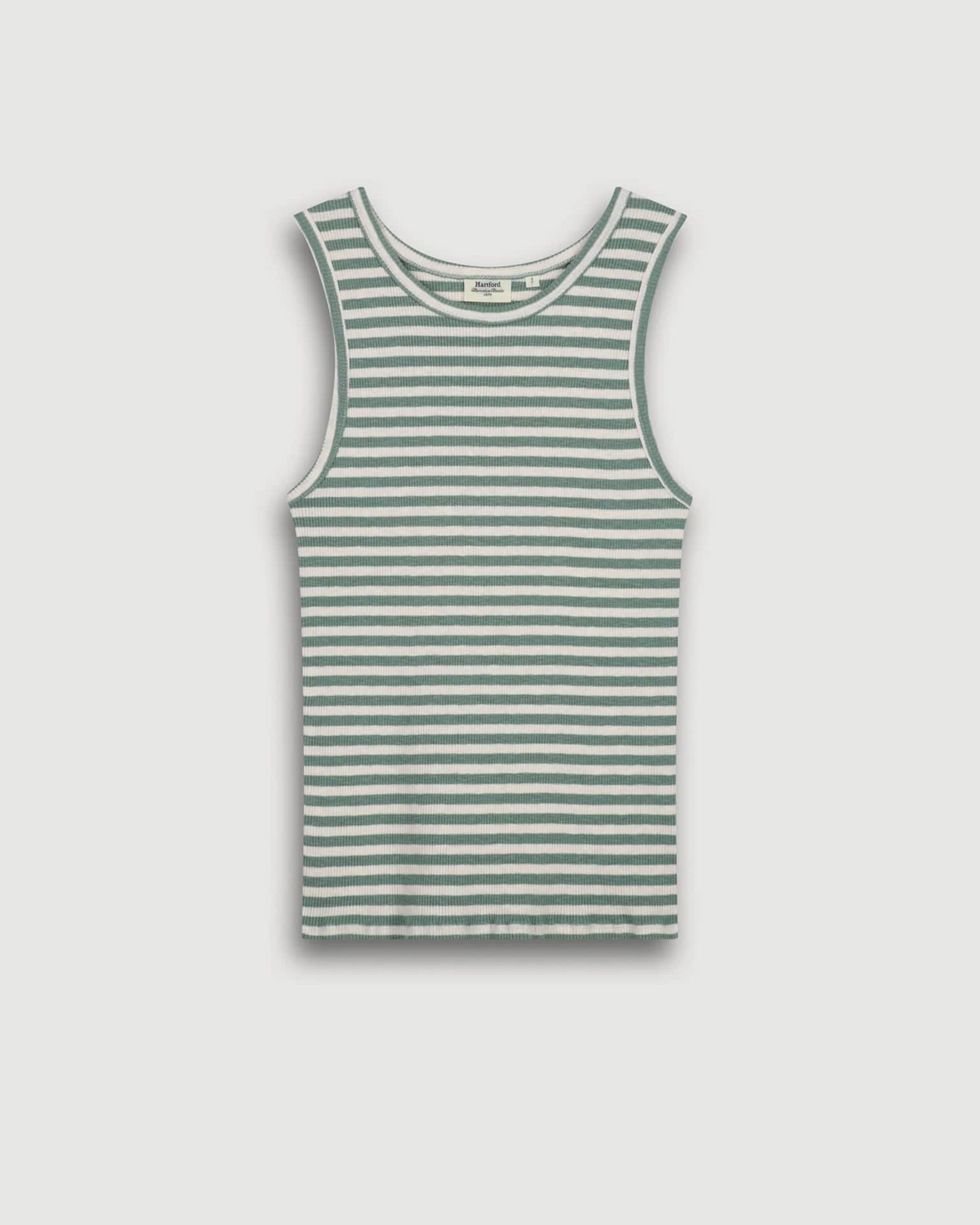Hartford Tenest Striped Tank in Ecru & Agave