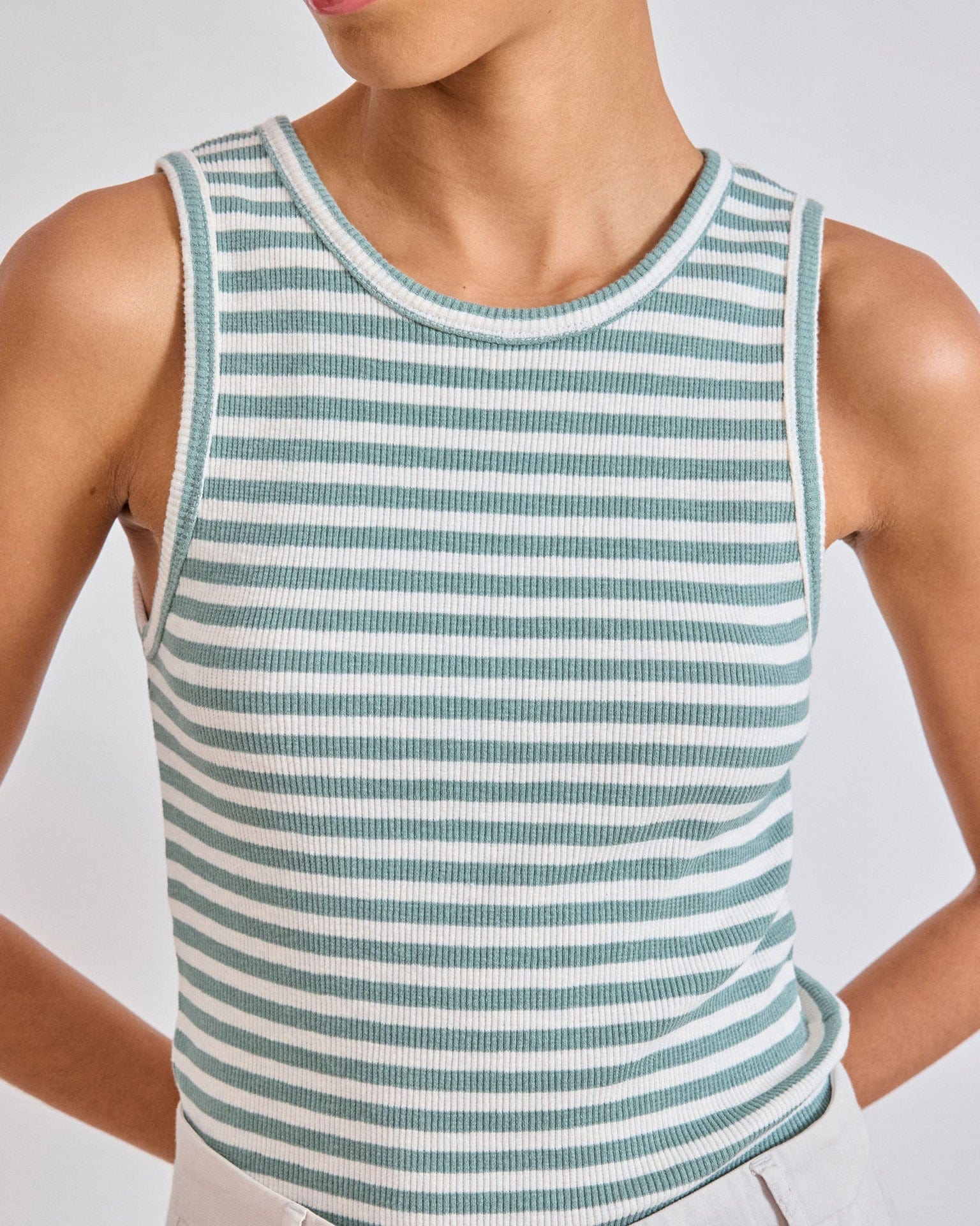 Hartford Tenest Striped Tank in Ecru & Agave