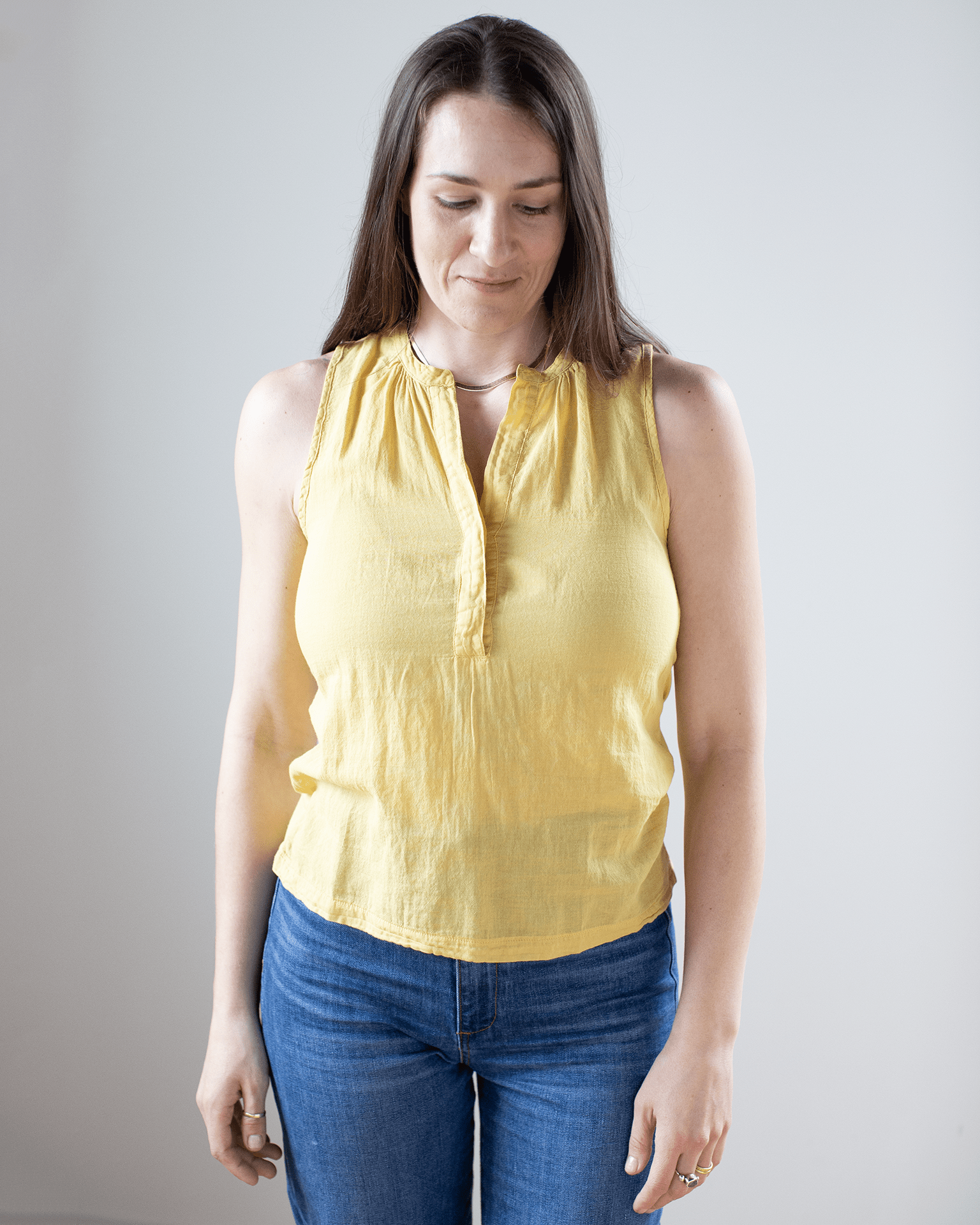 Hartford Tulette Henley Tank in Pineapple