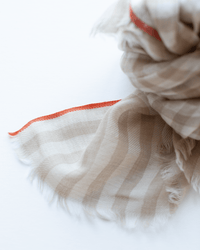 Hartford Vichy Checks Scarf in Beige