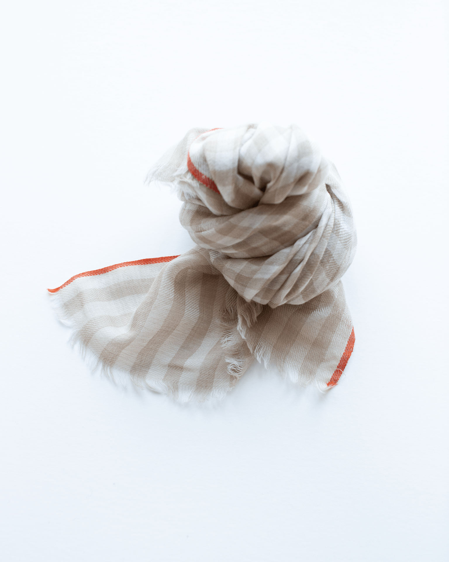 Hartford Vichy Checks Scarf in Beige