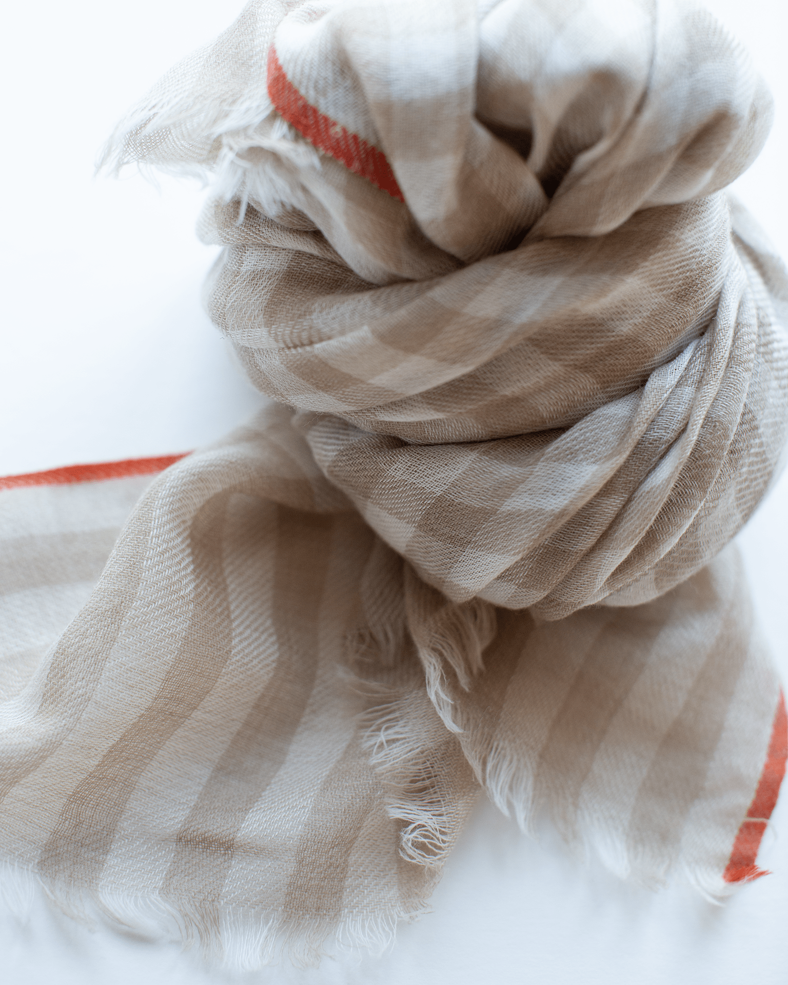 Hartford Vichy Checks Scarf in Beige
