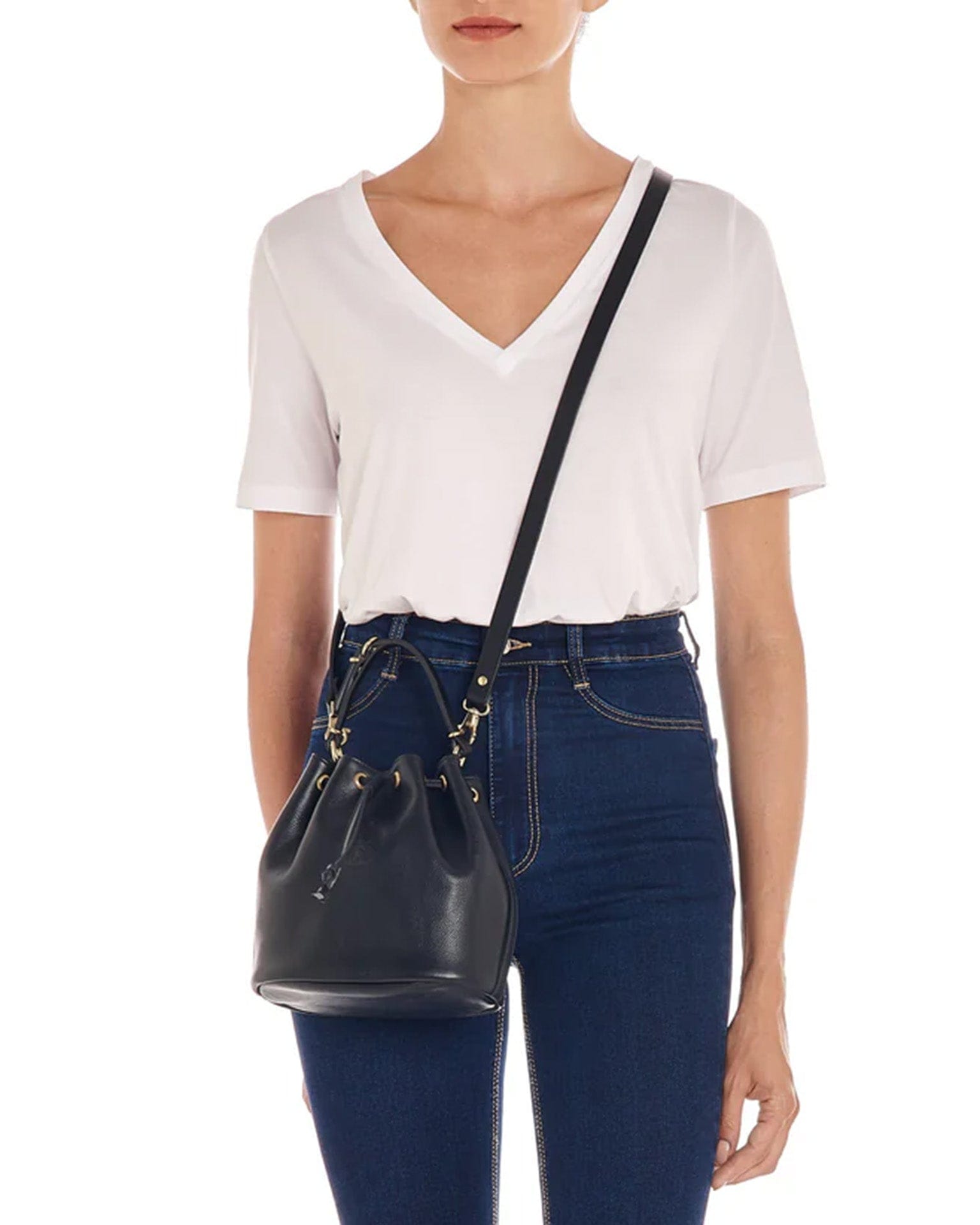 IL BISONTE Classic Bucket in Nero w/ Brass Hardware