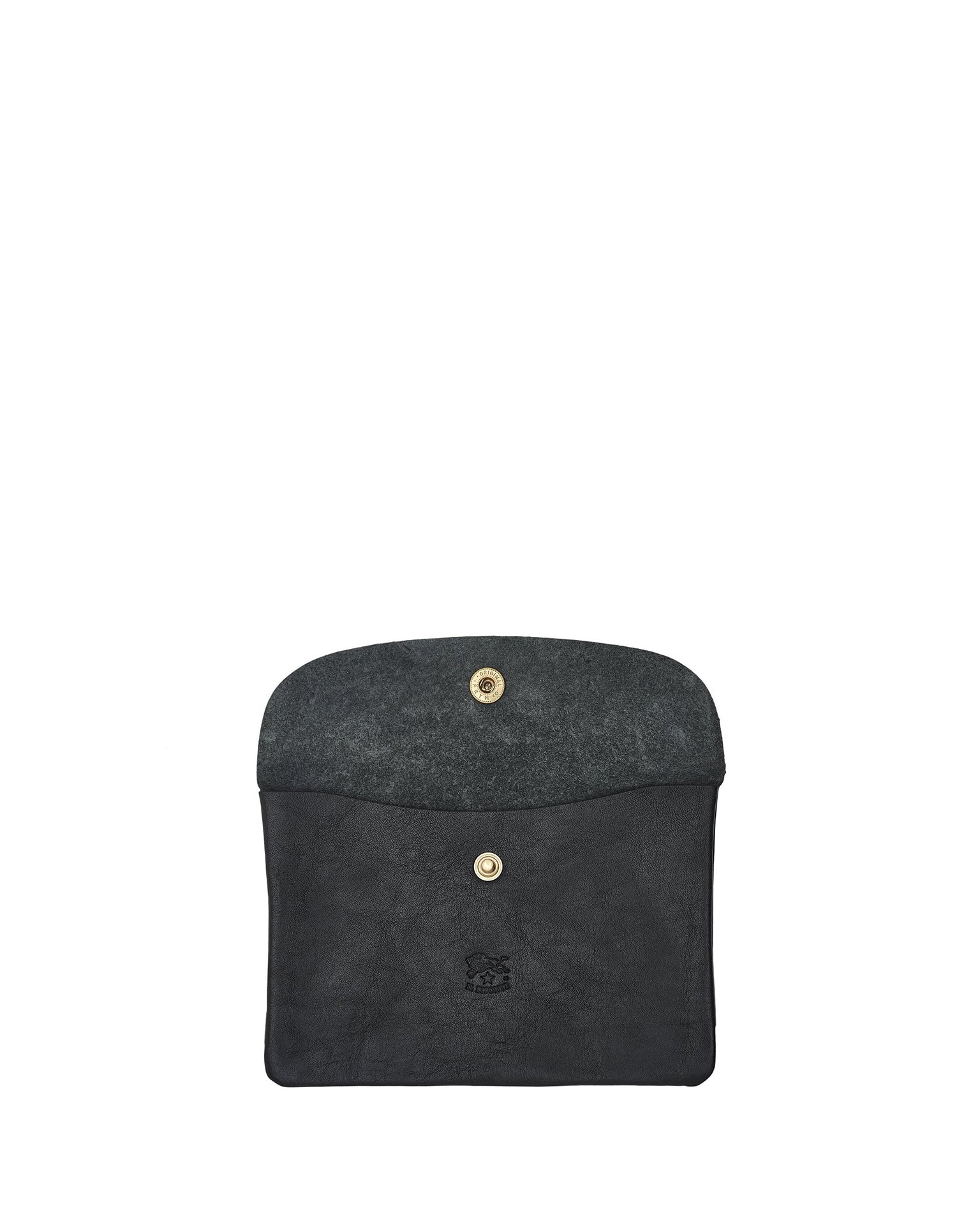 IL BISONTE Classic Case in Nero w/ Brass Hardware