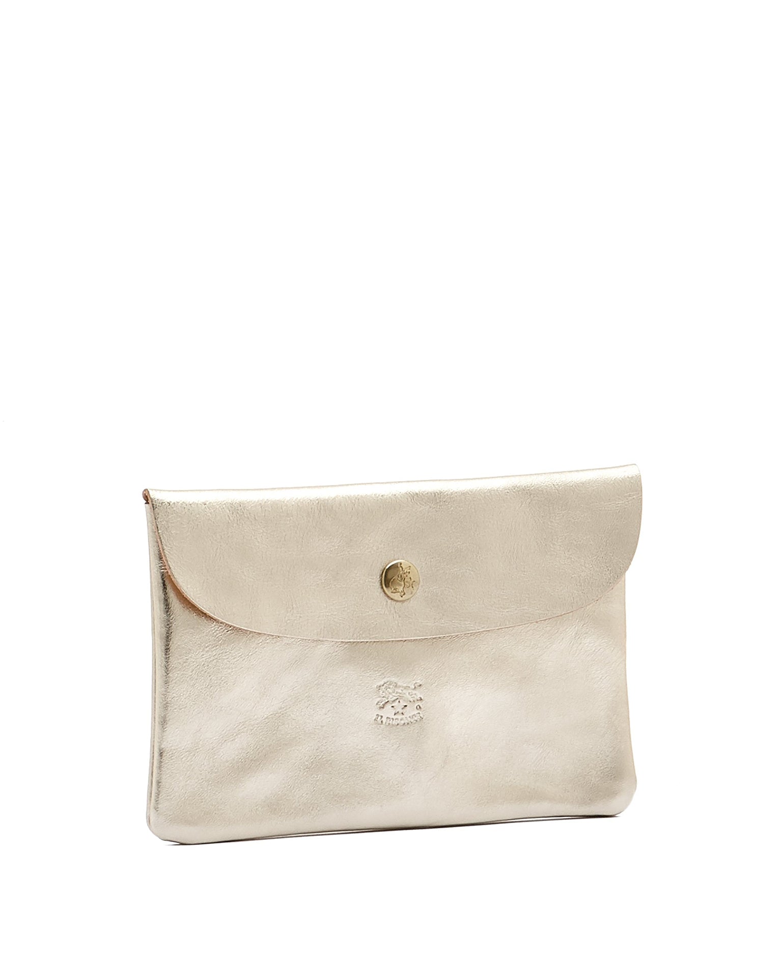 IL BISONTE Classic Case in Platino w/ Brass Hardware