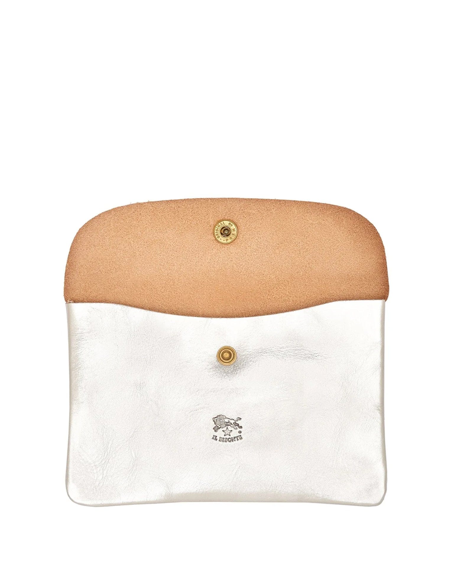 IL BISONTE Classic Case in Silver w/ Brass Hardware