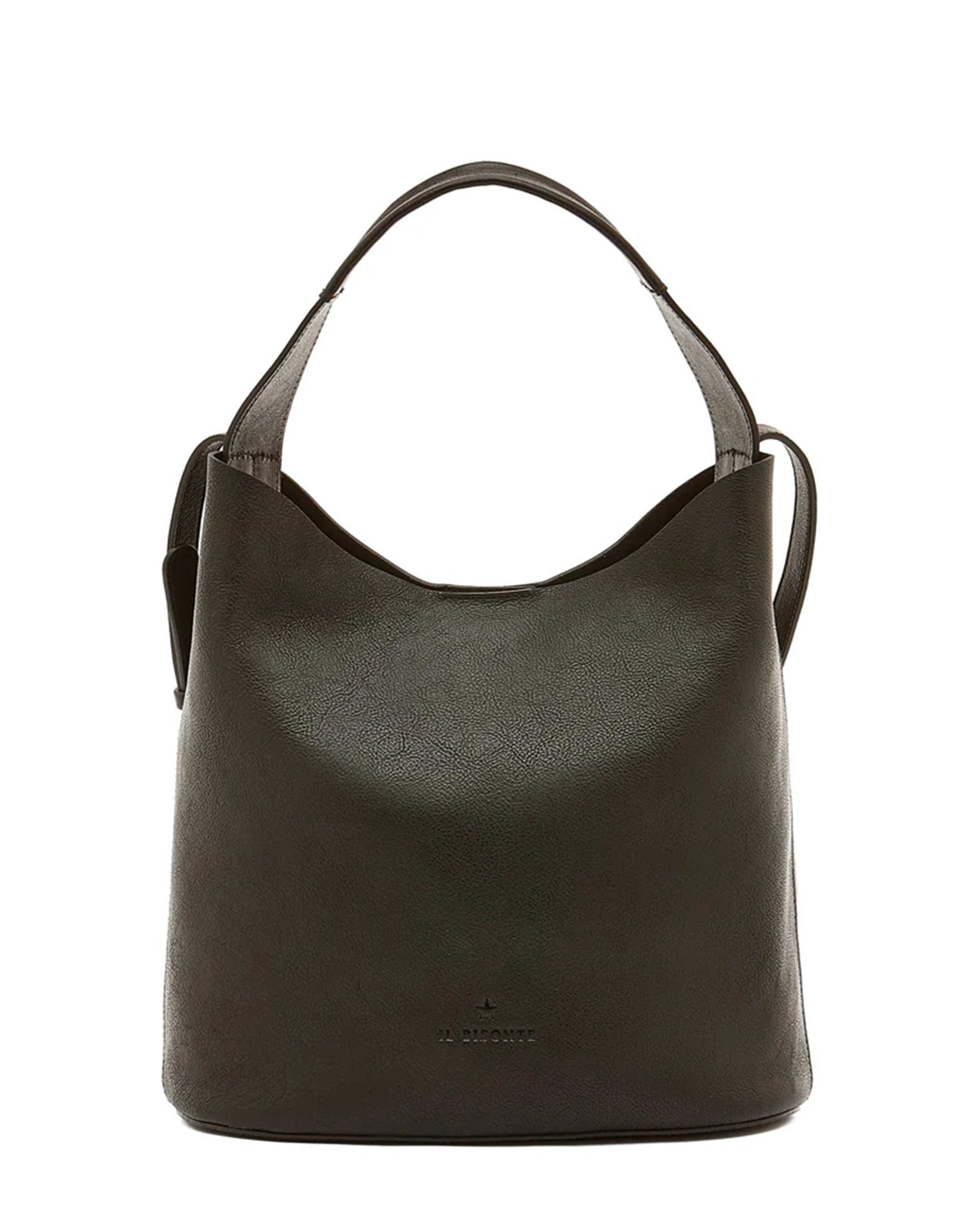 IL BISONTE Le Laudi Bucket in Nero w/ Brass Hardware