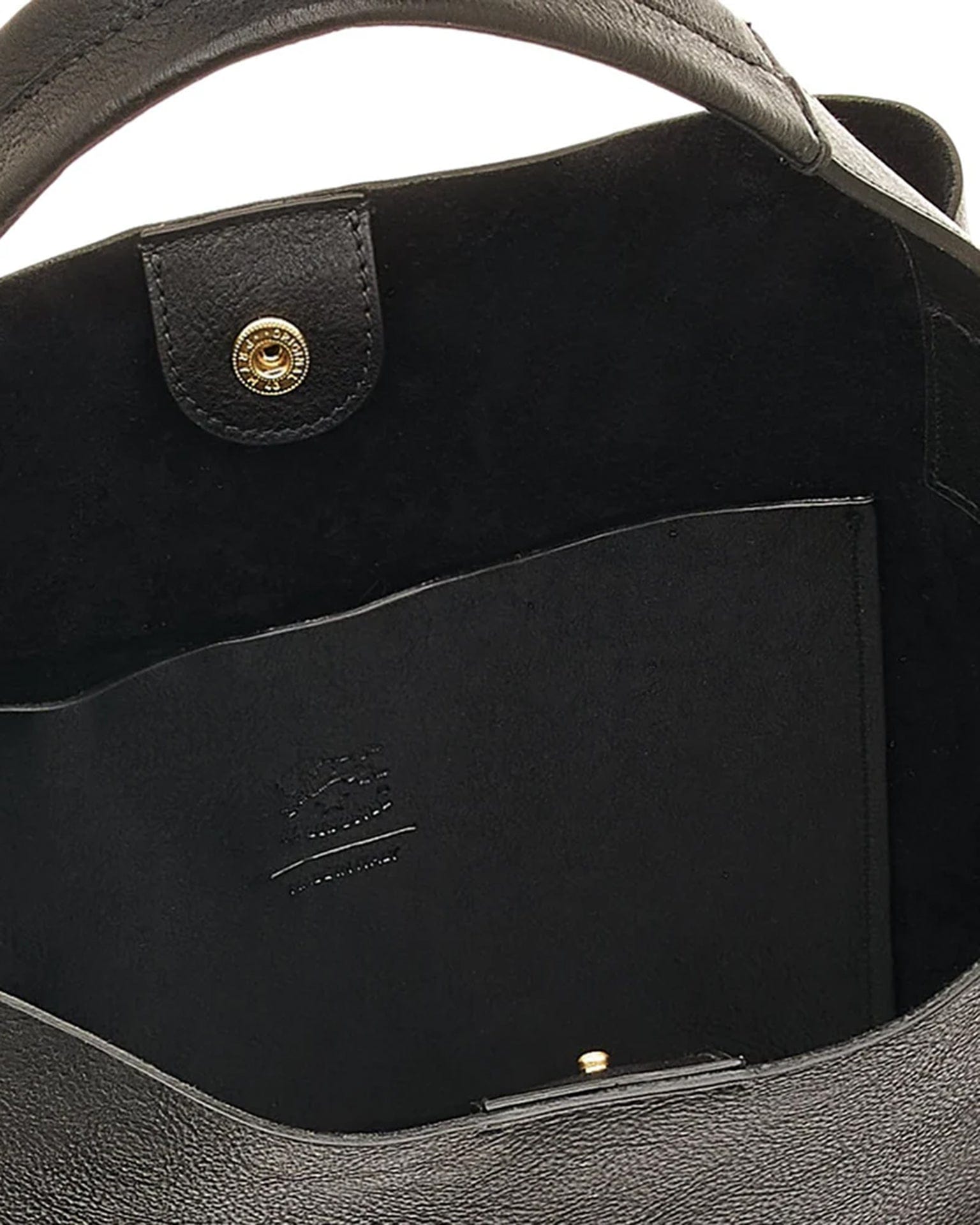 IL BISONTE Le Laudi Bucket in Nero w/ Brass Hardware