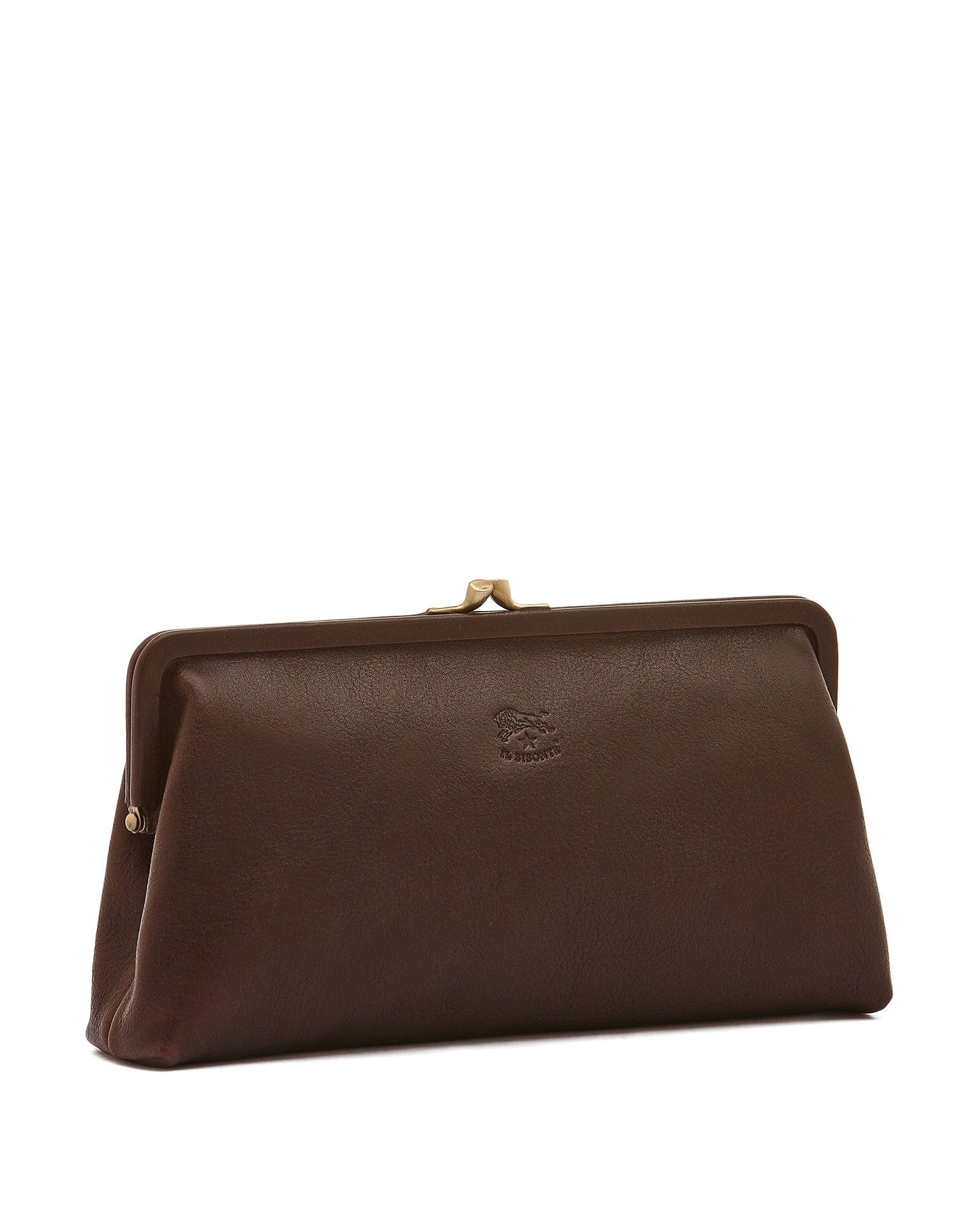 IL BISONTE Manuela Clutch in Caffe w/ Brass Hardware