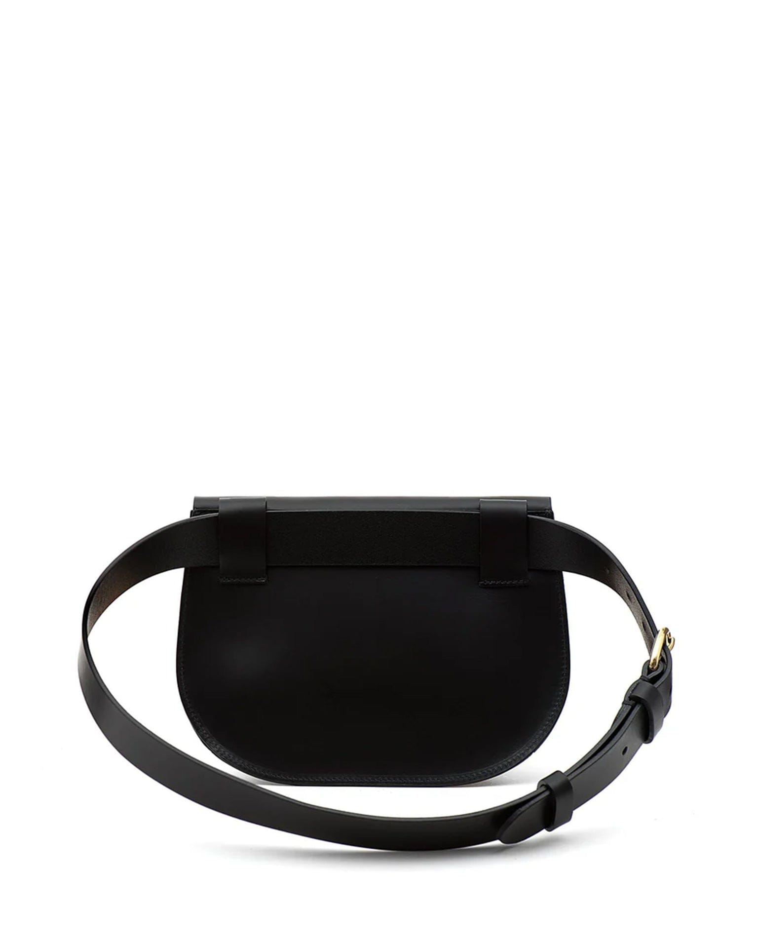 IL BISONTE Parione Belt Bag in Nero w/ Brass Hardware