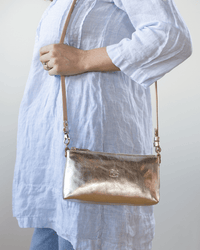 Salina Shoulder in Platino w/ Brass Hardware - Bliss Boutiques