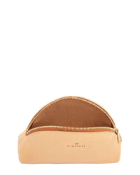 IL BISONTE Small Bigallo Case in Naturale w/ Brass Hardware