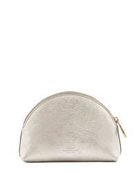 IL BISONTE Small Bigallo Case in Silver w/ Brass Hardware