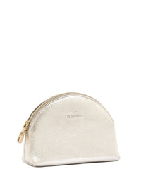 IL BISONTE Small Bigallo Case in Silver w/ Brass Hardware