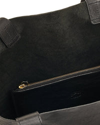 IL BISONTE Talamone Tote in Nero w/ Brass Hardware