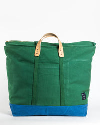 IMMODEST COTTON Jumbo Zipper Tote in Pine/Ocean