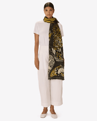 Inoui Editions Scarf / Etole 100 Papillons in Khaki 1 - Bliss Boutiques
