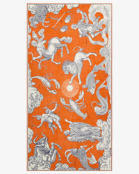 Inoui Editions Scarf / Etole 100 Wool Astrologie in Orange