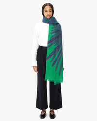 Scarf / Etole 70 3D Hedwige in Green - Bliss Boutiques