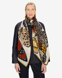 Inoui Editions Scarf / Etole 70 Papillons in White 1 - Bliss Boutiques
