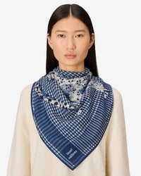 Inoui Editions Square / Carre 100 Jorgen Houndstooth in Blue 1 - Bliss Boutiques