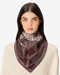 Inoui Editions Square / Carre 100 Jorgen Houndstooth in Brown 1 - Bliss Boutiques