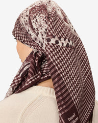 Inoui Editions Square / Carre 100 Jorgen Houndstooth in Brown 5 - Bliss Boutiques
