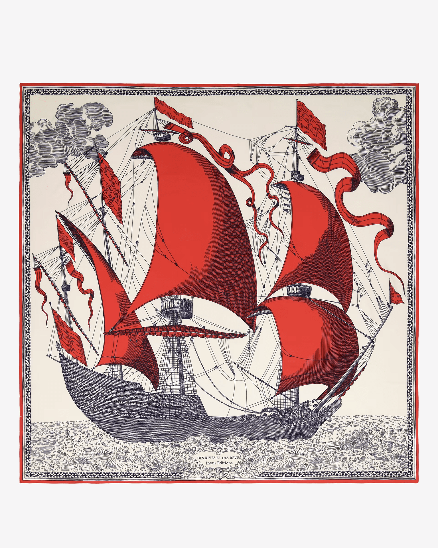 Inoui Editions Square / Carre 130 Des Rives et Des Reves in Red