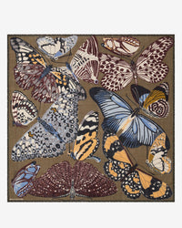 Inoui Editions Square / Carre 130 Papillons in Khaki 2 - Bliss Boutiques