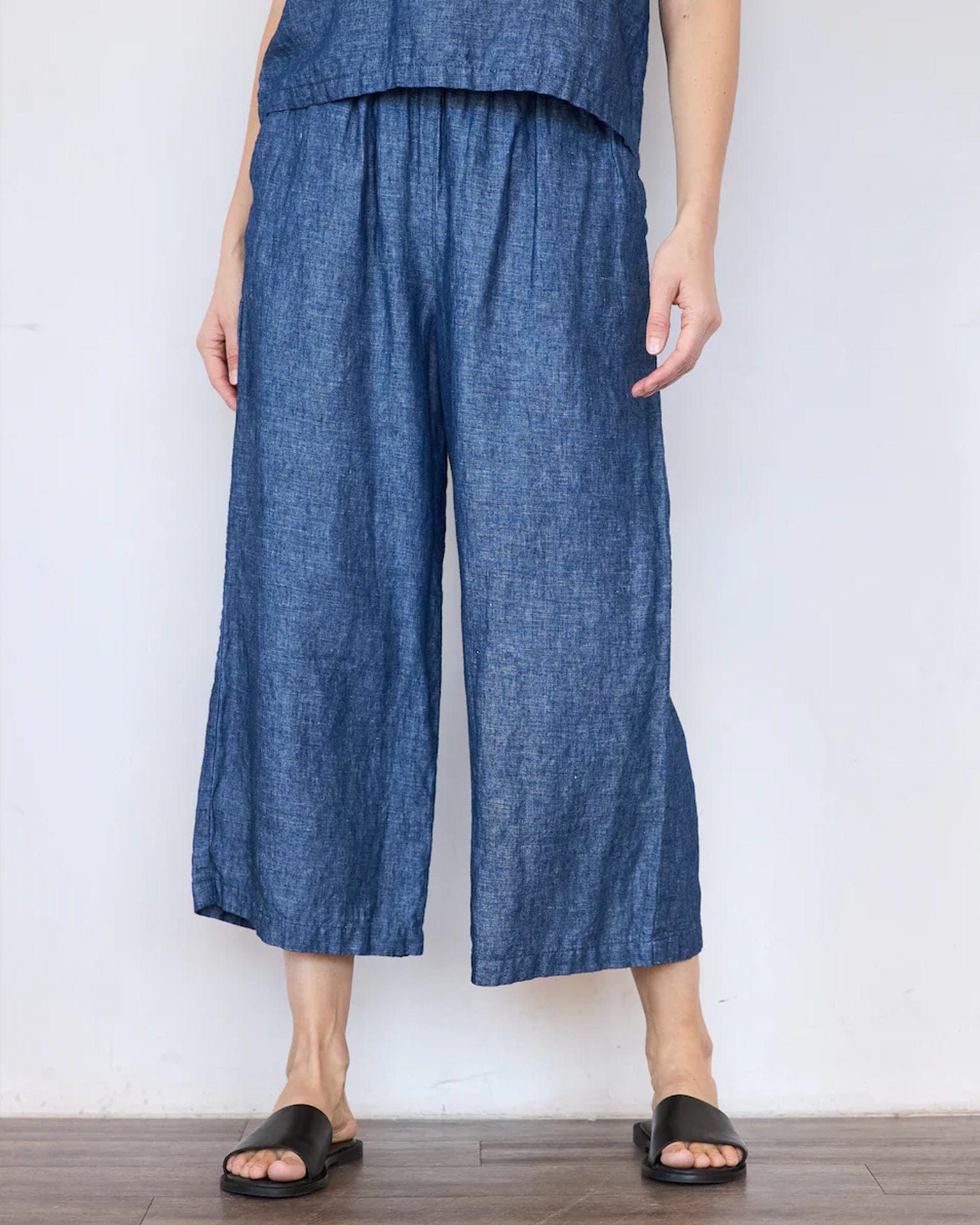 It is well LA Wide Linen Pants in Indigo