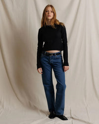Ivanna - Micro Modal Rib Long Sleeve in True Black