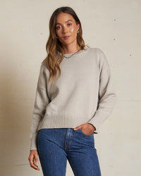 perfectwhitetee Clothing Janet Cotton Sweater in Silver