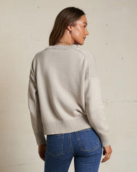 perfectwhitetee Clothing Janet Cotton Sweater in Silver