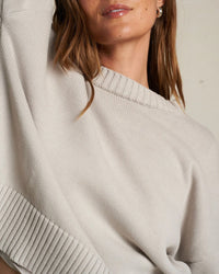 perfectwhitetee Clothing Janet Cotton Sweater in Silver