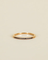 JaxKelly Gold Rings - Half Pave - Aqua CZ