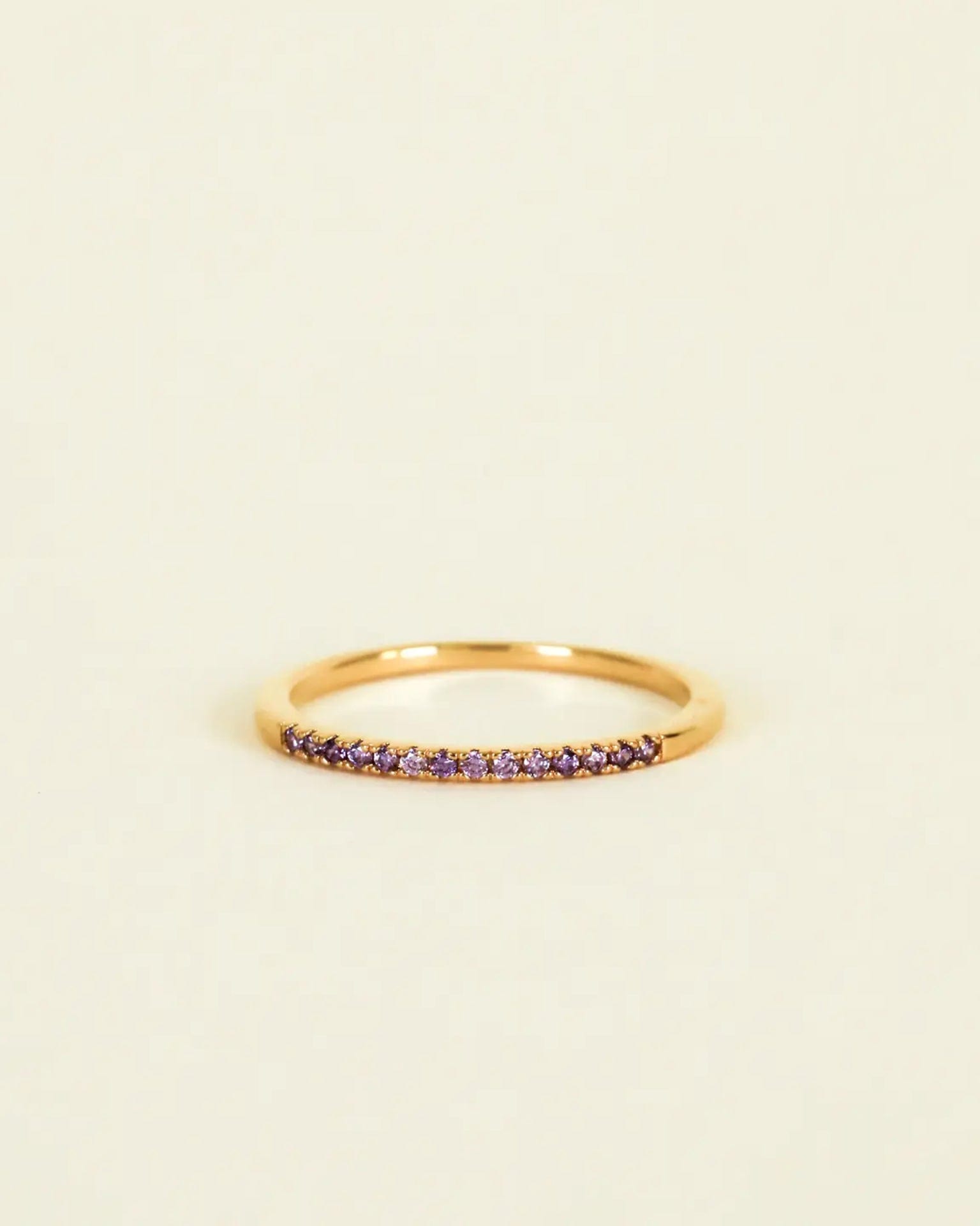 JaxKelly Gold Rings - Half Pave - Lavender CZ